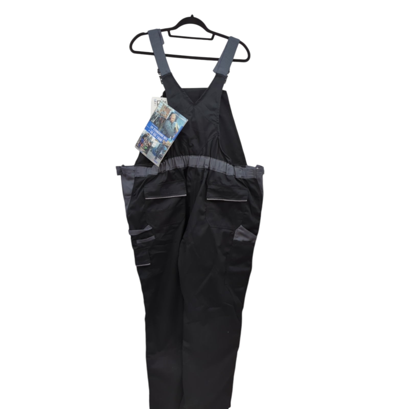 Planam 2719052 Highline Women's Work Bib Overalls Size 52 Black Grey