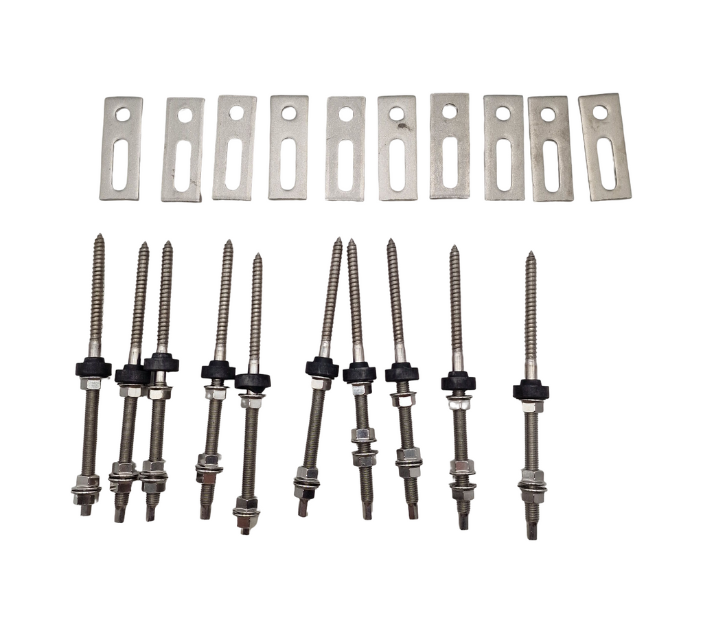 Offgridtec Hanger Bolts M10x200 Stainless Steel 10 pcs Adapter Plate EPDM