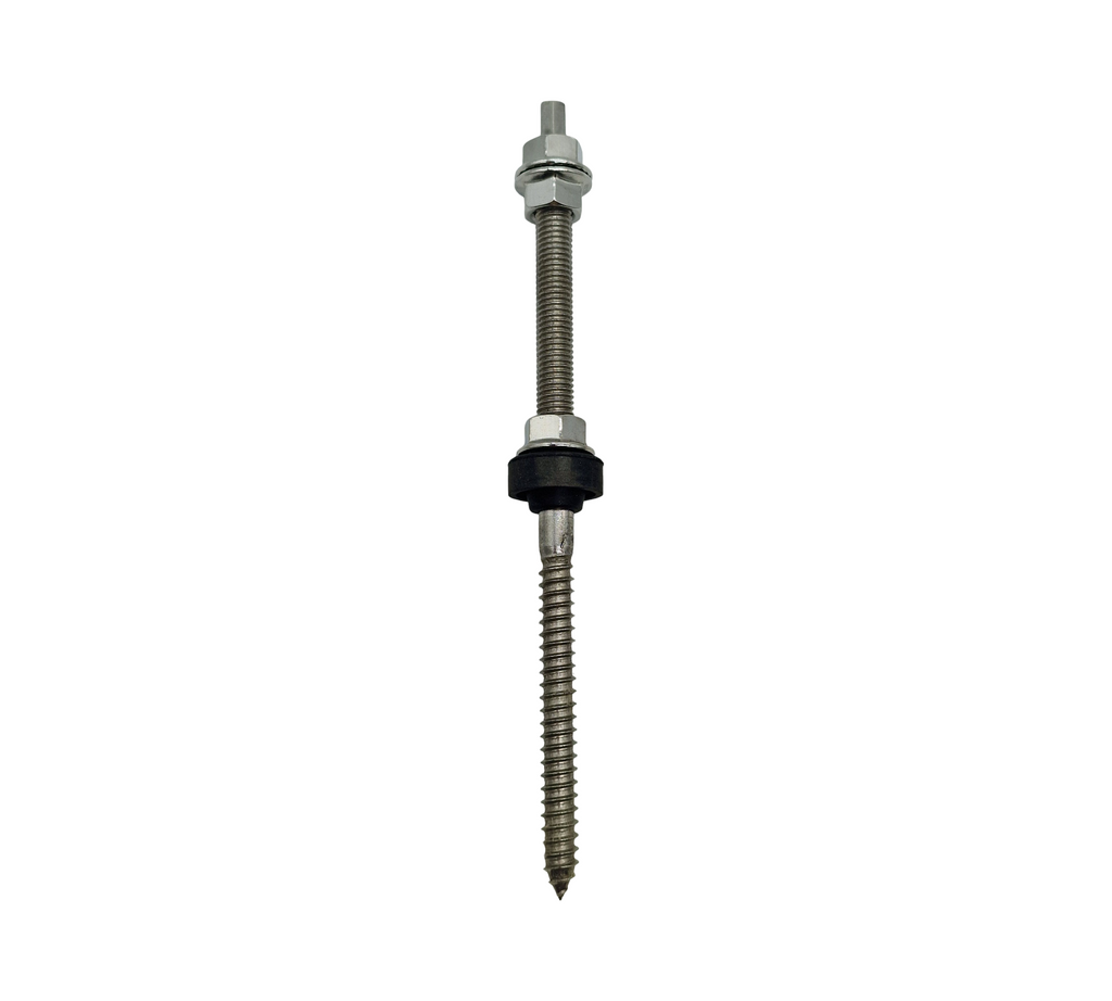 Offgridtec Hanger Bolts M10x200 Stainless Steel 10 pcs Adapter Plate EPDM