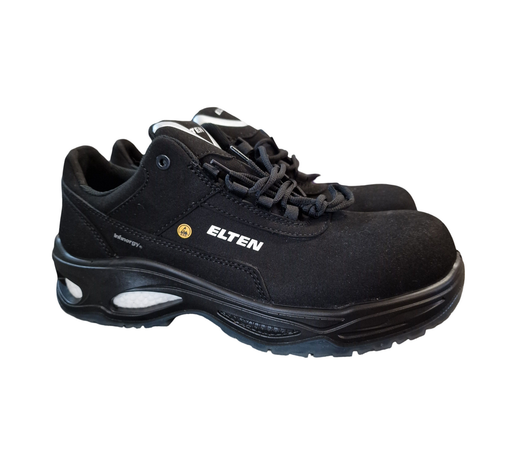 ELTEN MILOW Low ESD S2 Sicherheitsschuhe Herren Kunststoffkappe Gr. 45 Schwarz