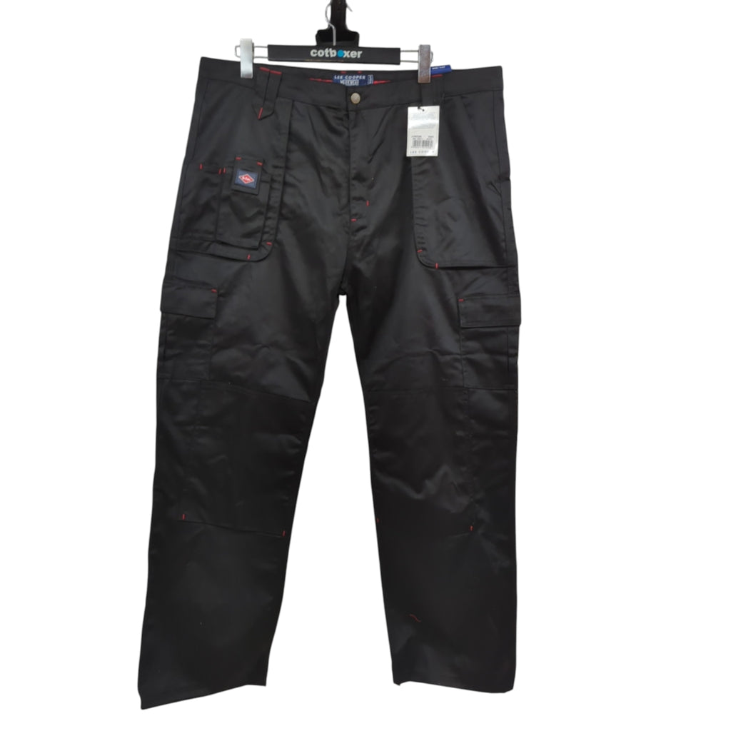 Lee Cooper LCPNT206 Herren Cargo-Arbeitshose Kniepolster 42W/33L Schwarz