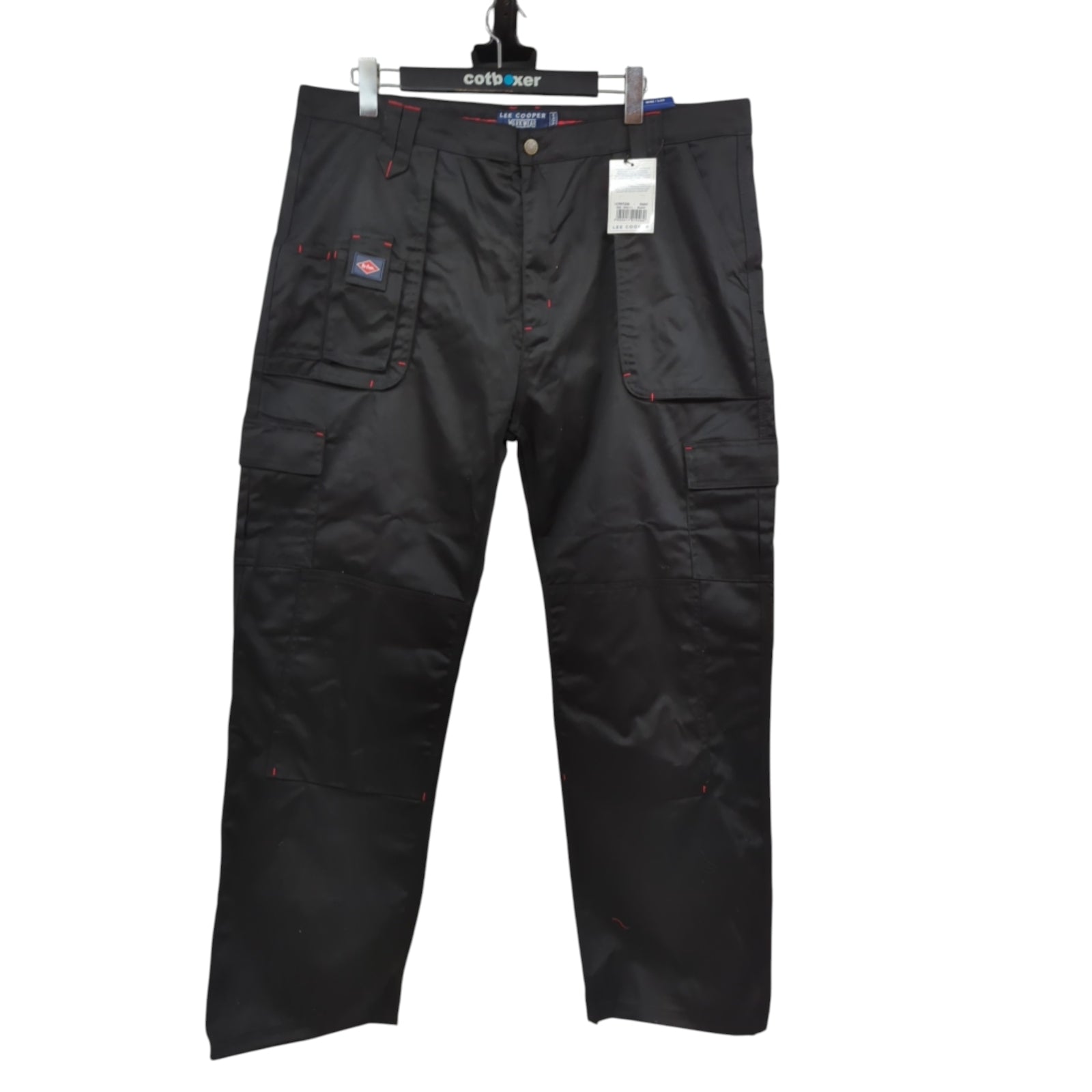 Lee Cooper LCPNT206 Herren Cargo-Arbeitshose Kniepolster 42W/33L Schwarz