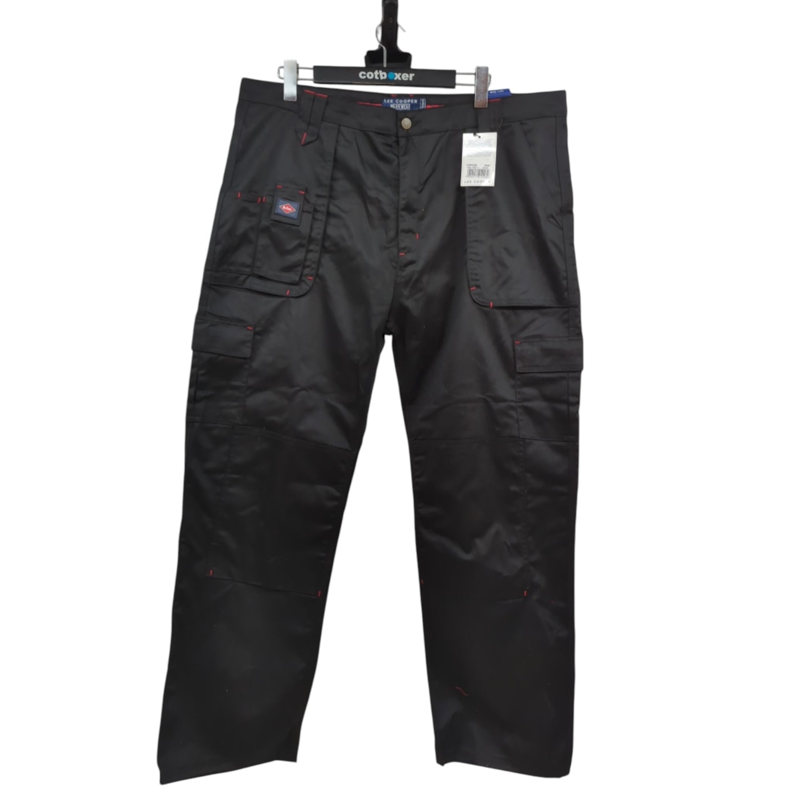 Lee Cooper LCPNT206 Herren Cargo-Arbeitshose Kniepolster 42W/33L Schwarz