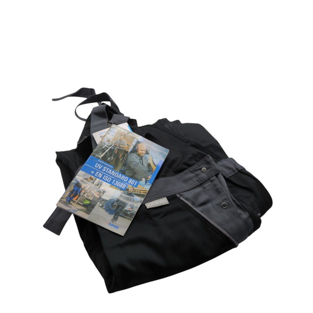 Planam Highline 2712 Bib and Brace Overalls Work Overalls Size 62 Black/Slate/Zinc