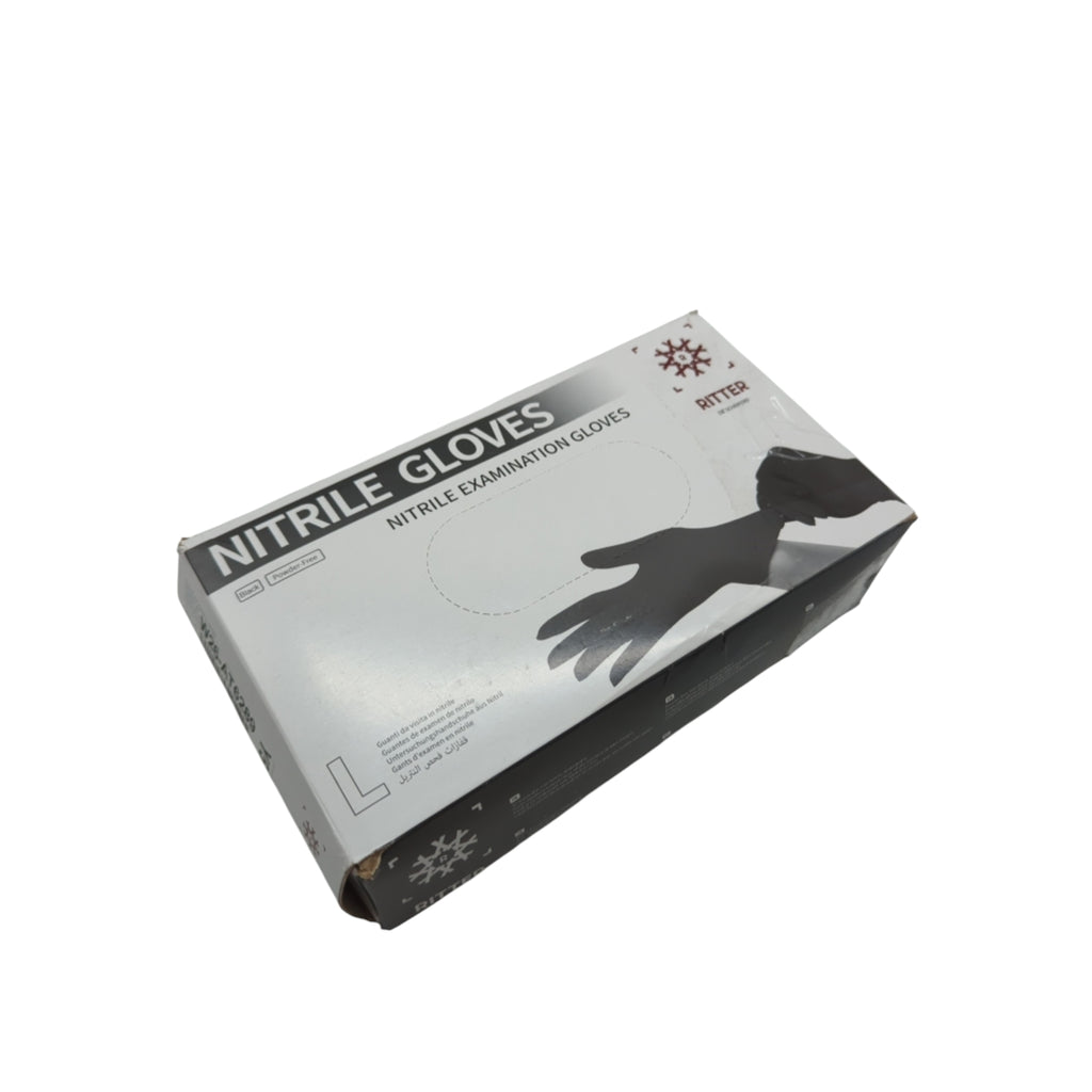 Ritter Premium Nitrile Gloves 2x100 Pieces Latex-Free Size L Black