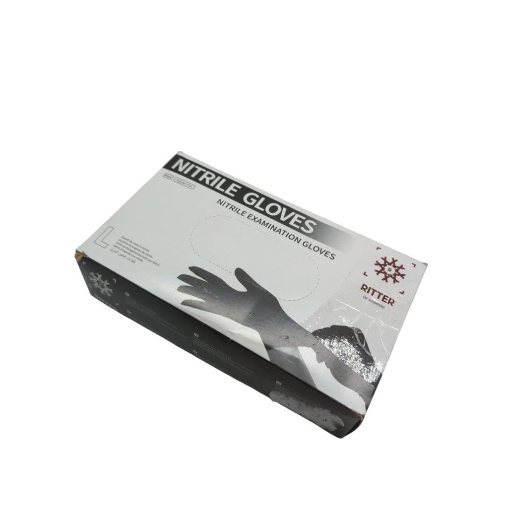 Ritter Premium Nitrile Gloves 2x100 Pieces Latex-Free Size L Black