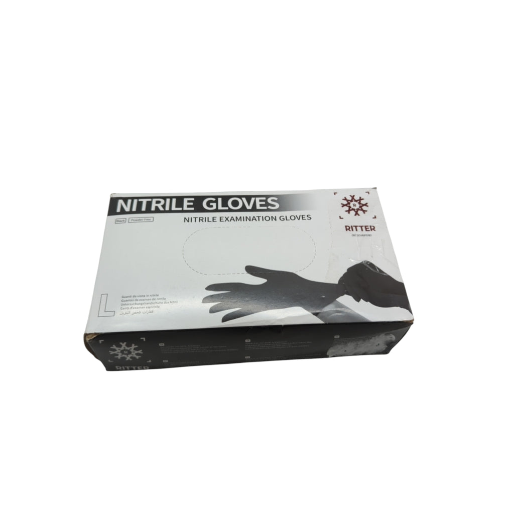 Ritter Premium Nitrile Gloves 2x100 Pieces Latex-Free Size L Black