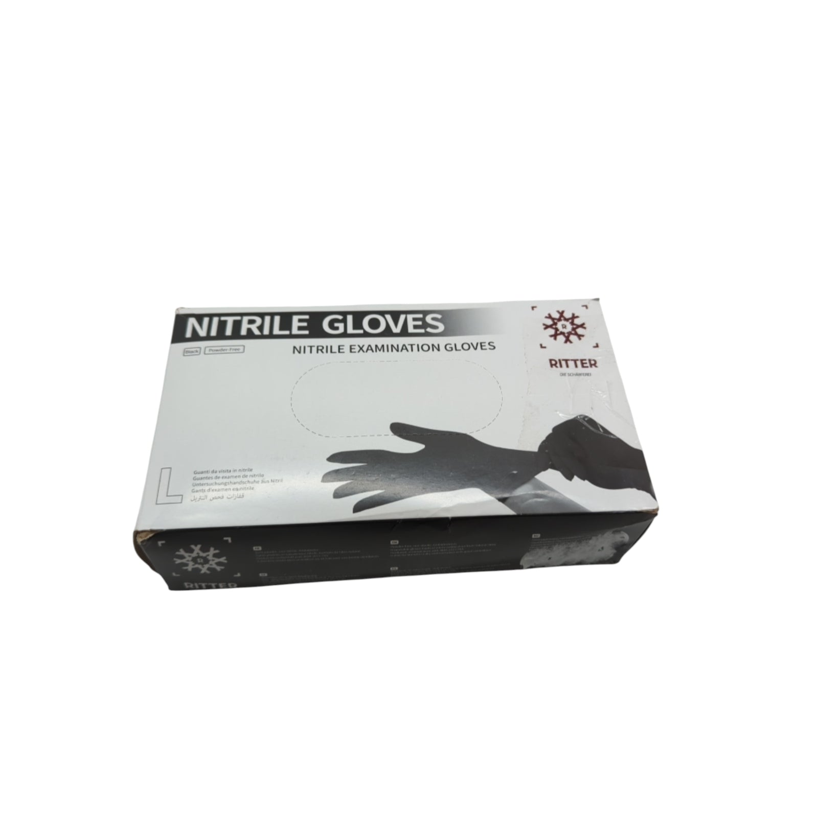 Ritter Premium Nitrile Gloves 2x100 Pieces Latex-Free Size L Black