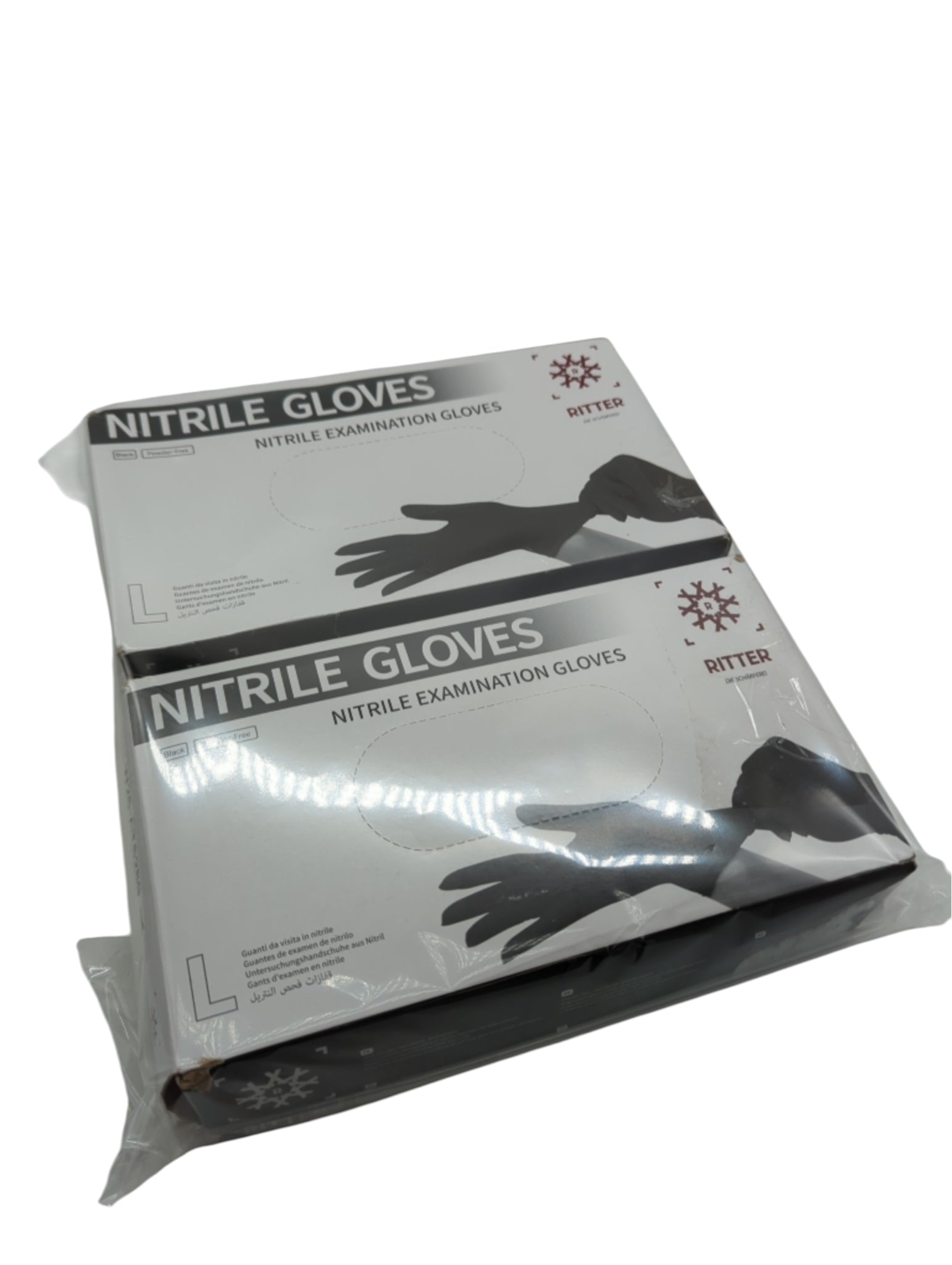 Ritter Premium Nitrile Gloves 2x100 Pieces Latex-Free Size L Black
