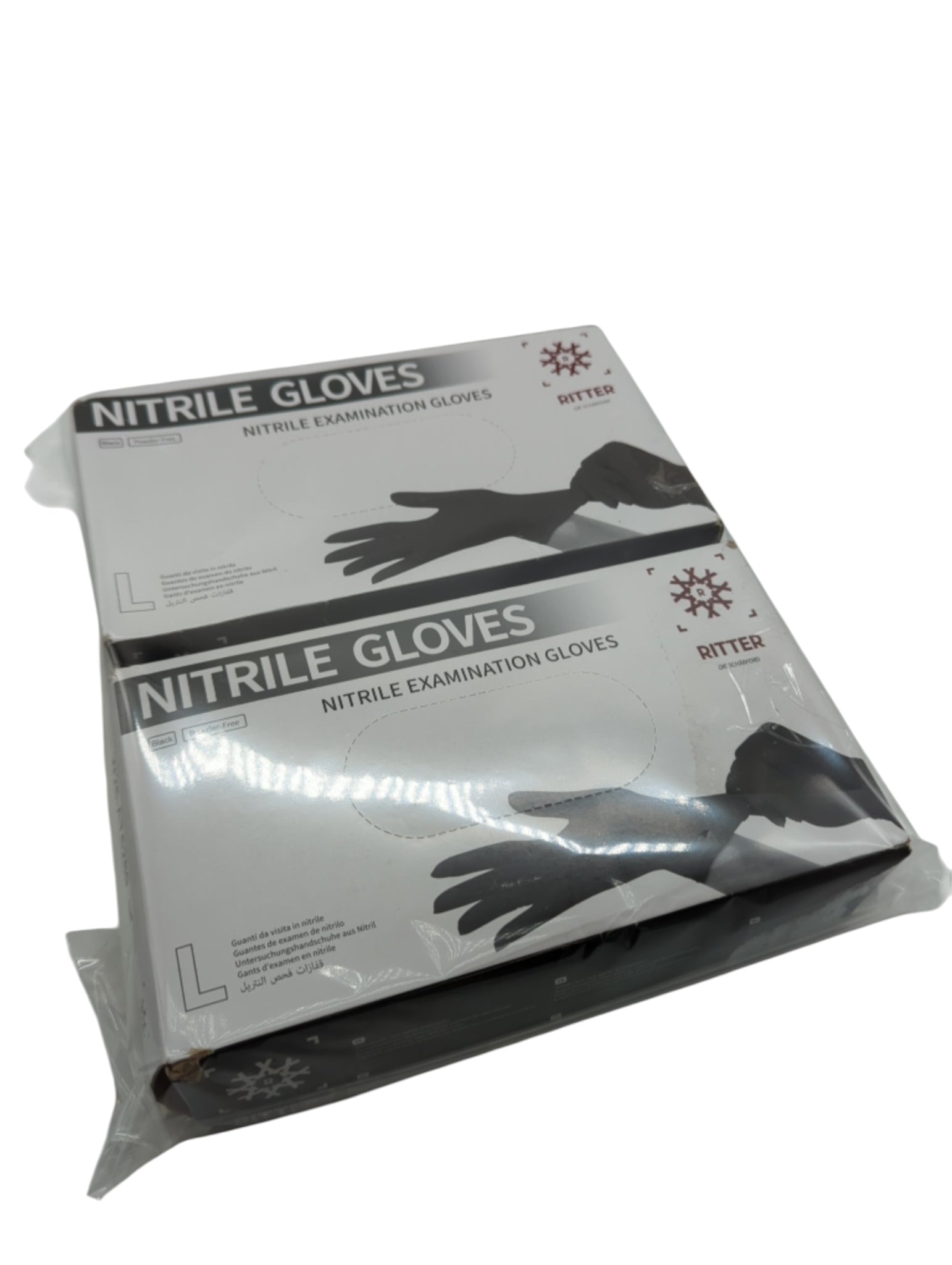 Ritter Premium Nitrile Gloves 2x100 Pieces Latex-Free Size L Black