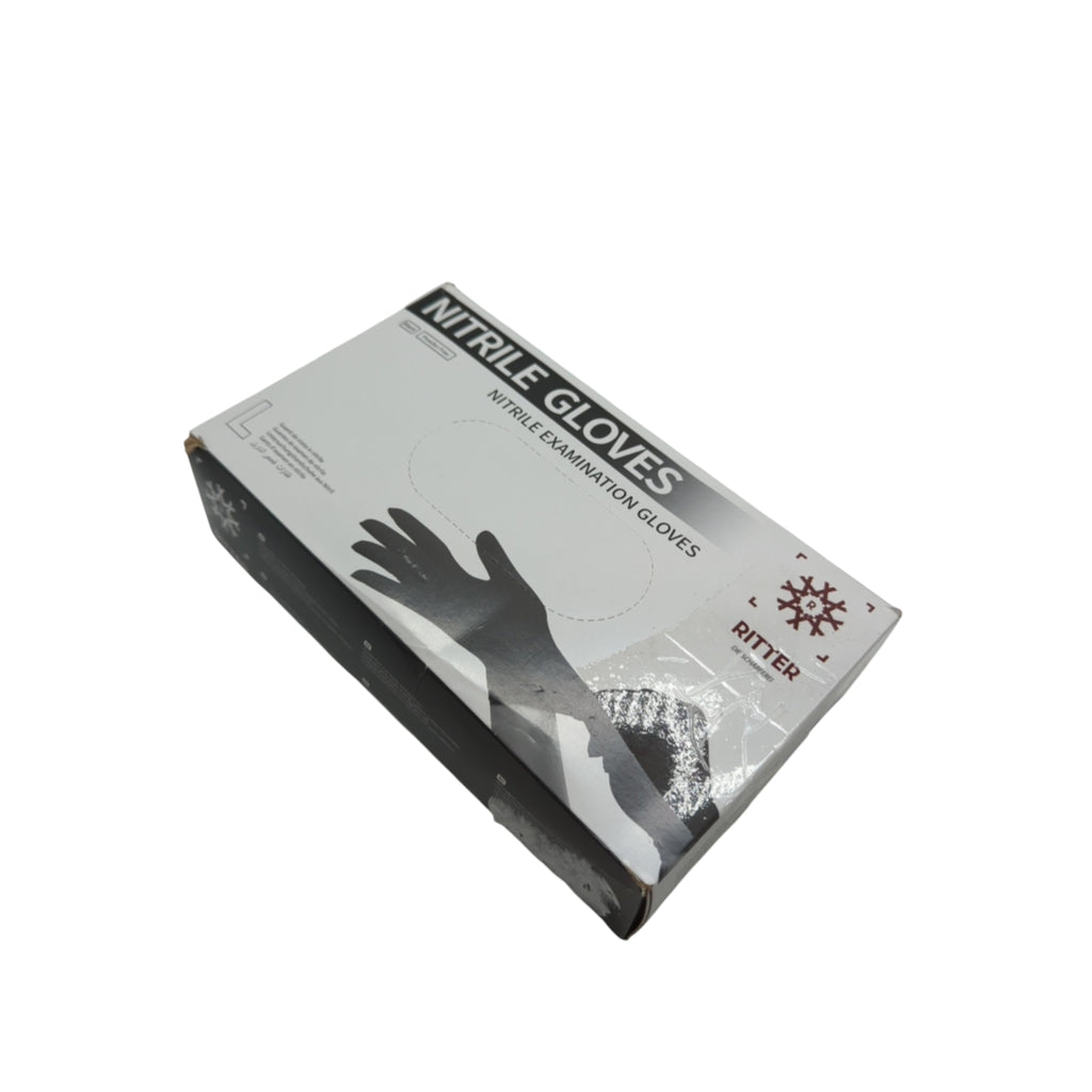 Ritter Premium Nitrile Gloves 2x100 Pieces Latex-Free Size L Black
