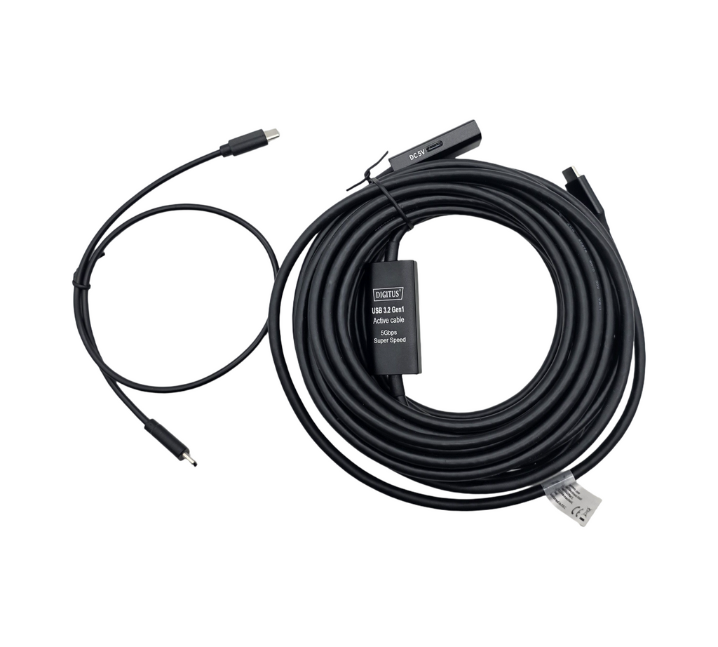 DIGITUS Aktives USB 3.2 Gen1 Repeater-Kabel 10m USB-C Stecker/Buchse