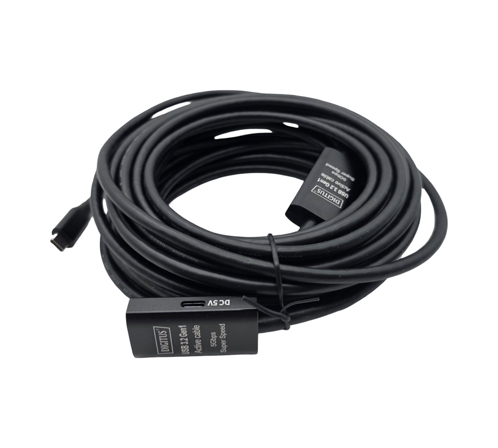 DIGITUS Aktives USB 3.2 Gen1 Repeater-Kabel 10m USB-C Stecker/Buchse