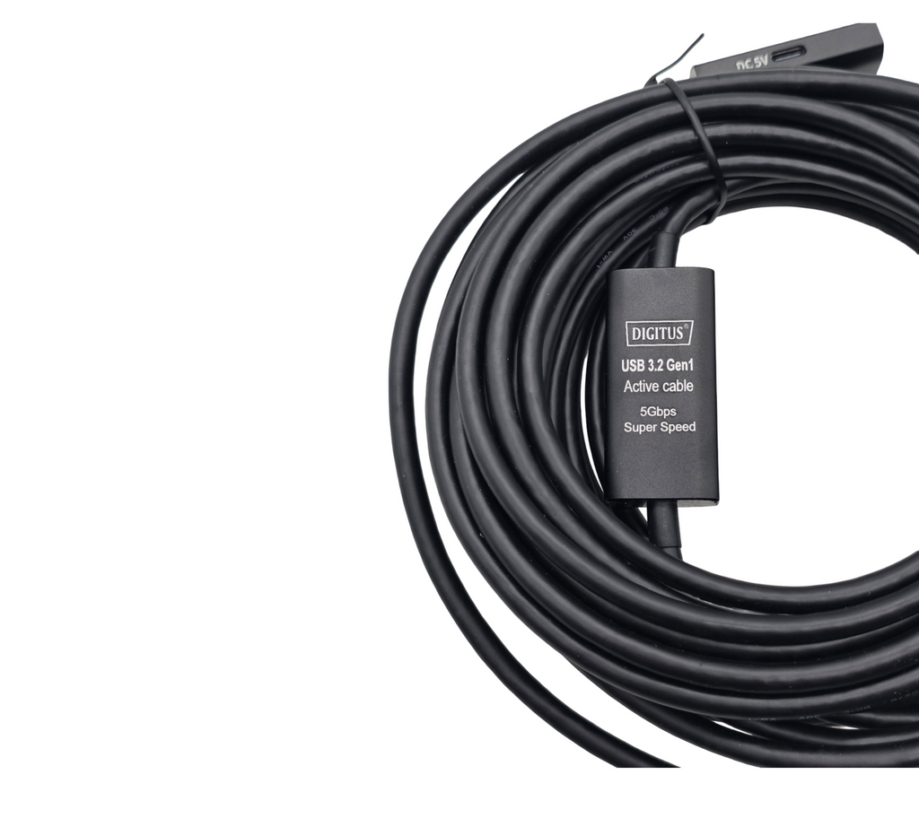DIGITUS Aktives USB 3.2 Gen1 Repeater-Kabel 10m USB-C Stecker/Buchse