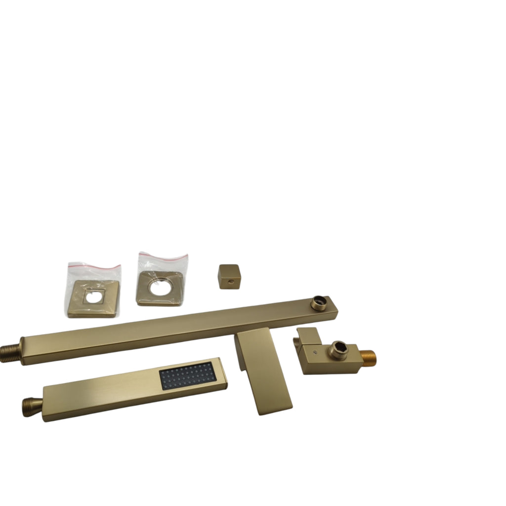 VEVOR Duscharmatur Regenduschsystem 305 mm Duschkopf Gebürstet Gold