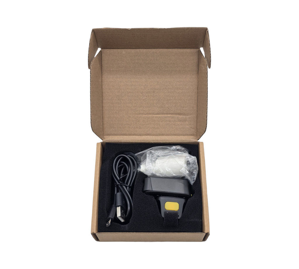 Alacrity 1D/2D Mini-Ring Barcode Scanner Bluetooth USB 2.4GHz 3-in-1