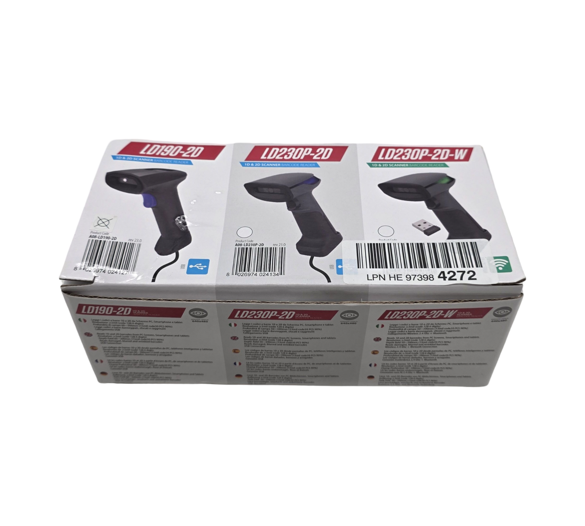 Atlantis A08 LD190 2D Barcode Scanner 1D Optical 640x480 60fps