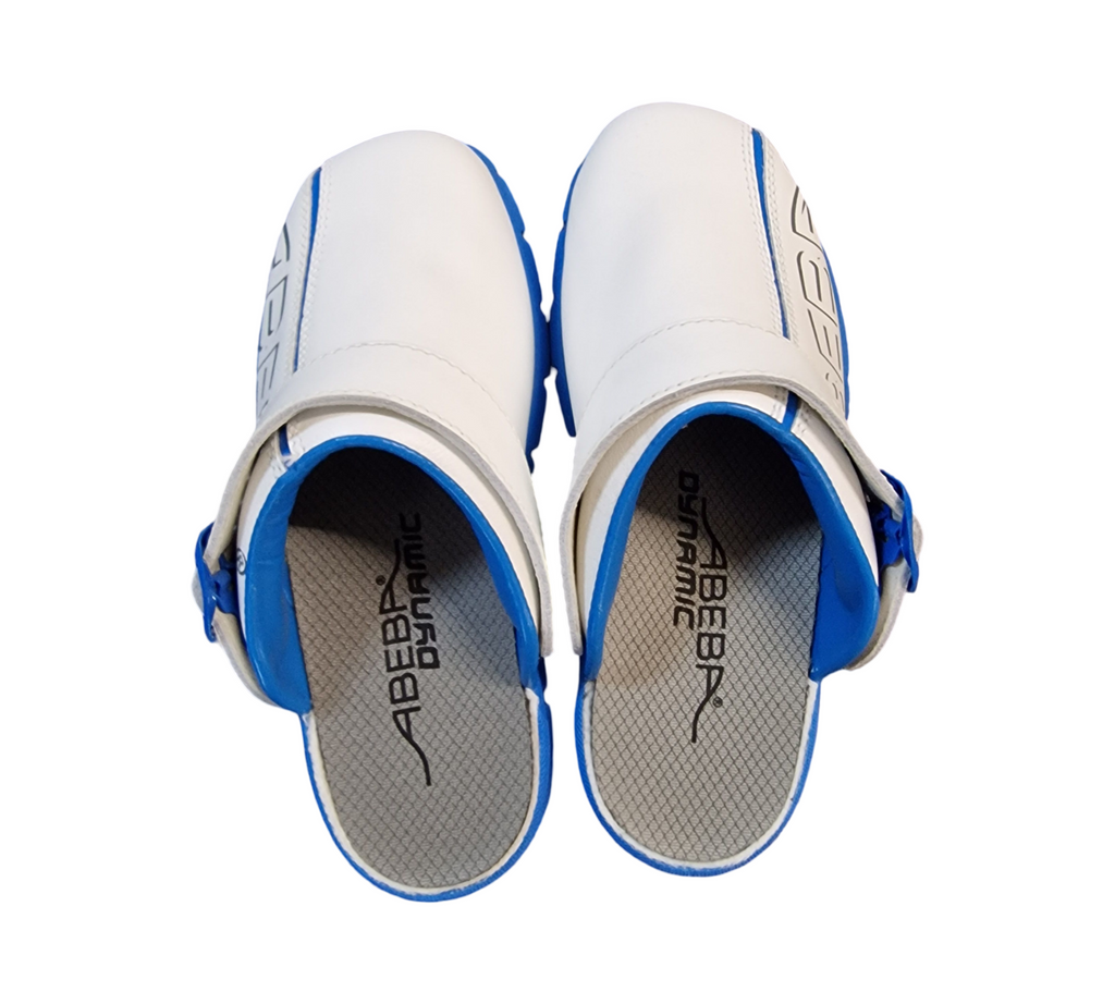 ABEBA 37312-35 ESD Arbeitsschuhe Dynamic Clogs, weiß blau, Größe 35