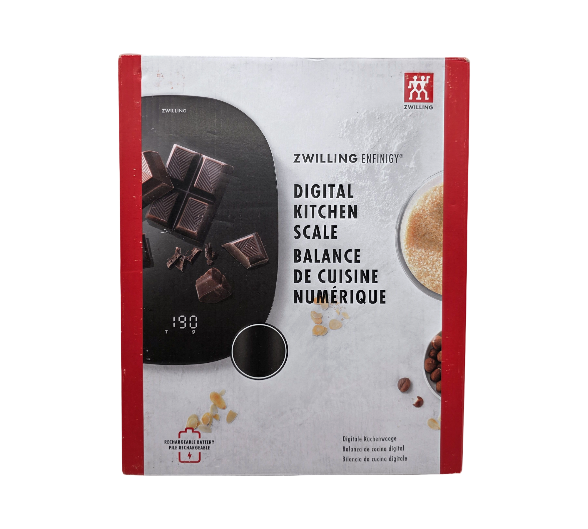 Zwilling Enfinigy Küchenwaage digital LCD USB Sensor Touch Schwarz