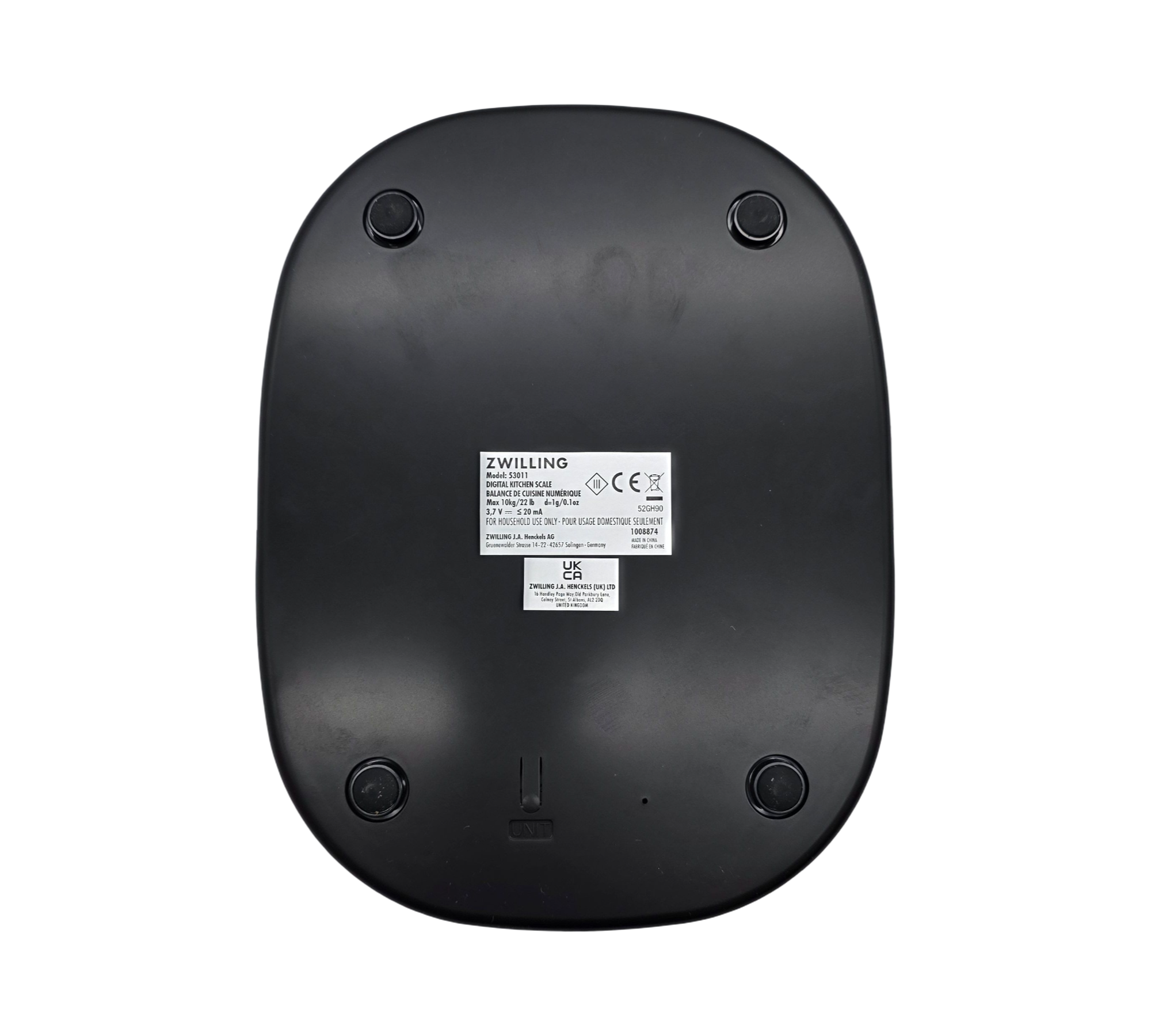 Zwilling Enfinigy Küchenwaage digital LCD USB Sensor Touch Schwarz