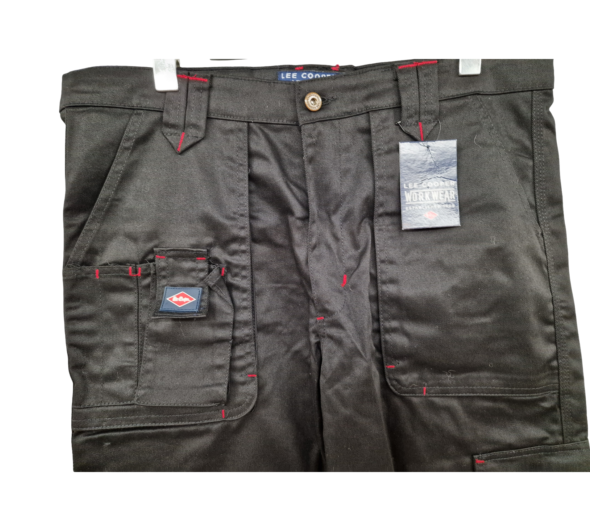 Lee Cooper LCPNT206 Herren Cargo-Arbeitshose Kniepolstertaschen 36W/29L Schwarz