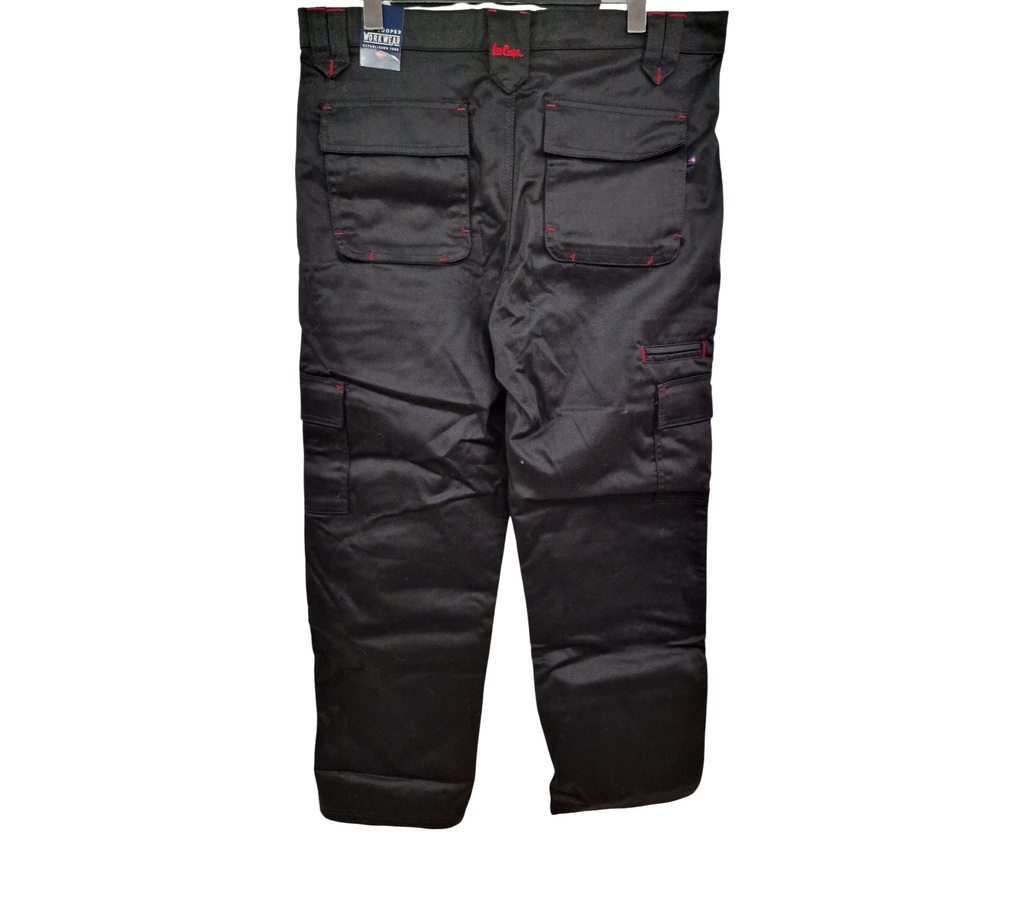 Lee Cooper LCPNT206 Herren Cargo-Arbeitshose Kniepolstertaschen 36W/29L Schwarz