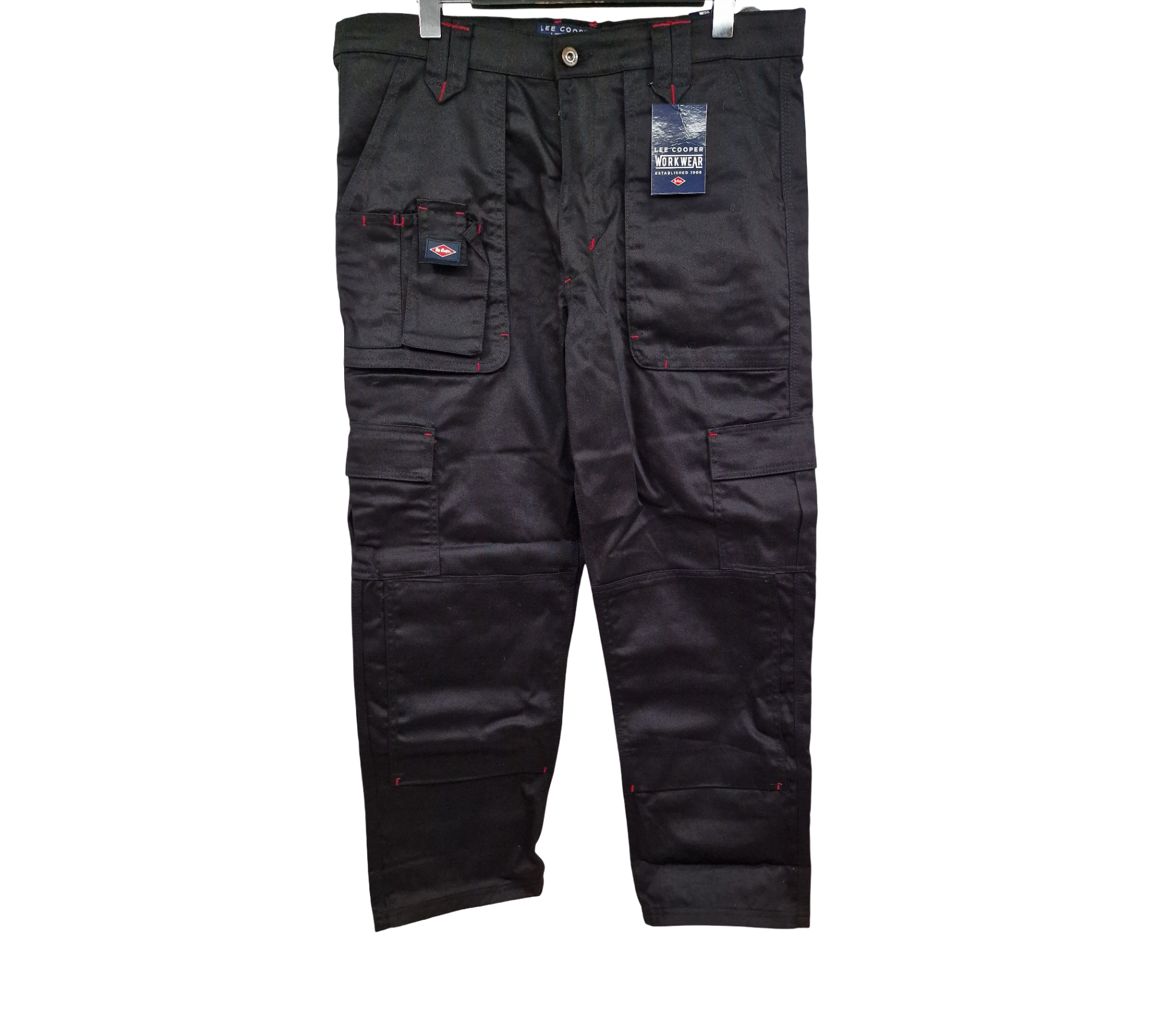 Lee Cooper LCPNT206 Herren Cargo-Arbeitshose Kniepolstertaschen 36W/29L Schwarz