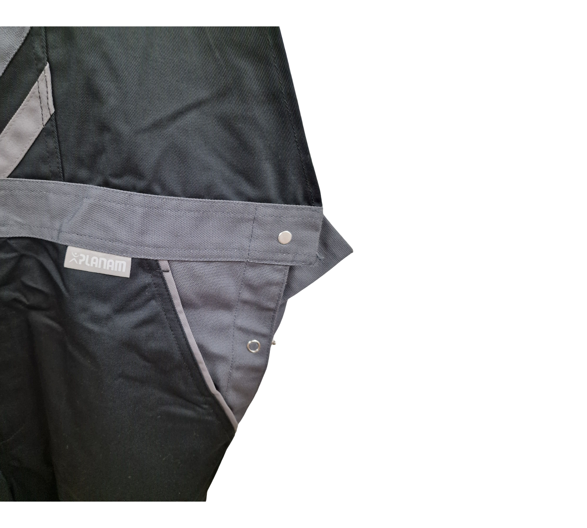 Planam Highline 2712 Men's Bib and Brace Overalls in Slate Black Zinc, Size 58