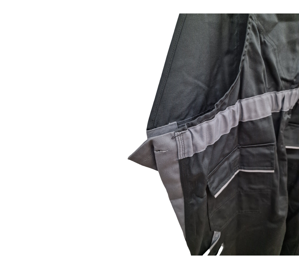 Planam Highline 2712 Men's Bib and Brace Overalls in Slate Black Zinc, Size 58