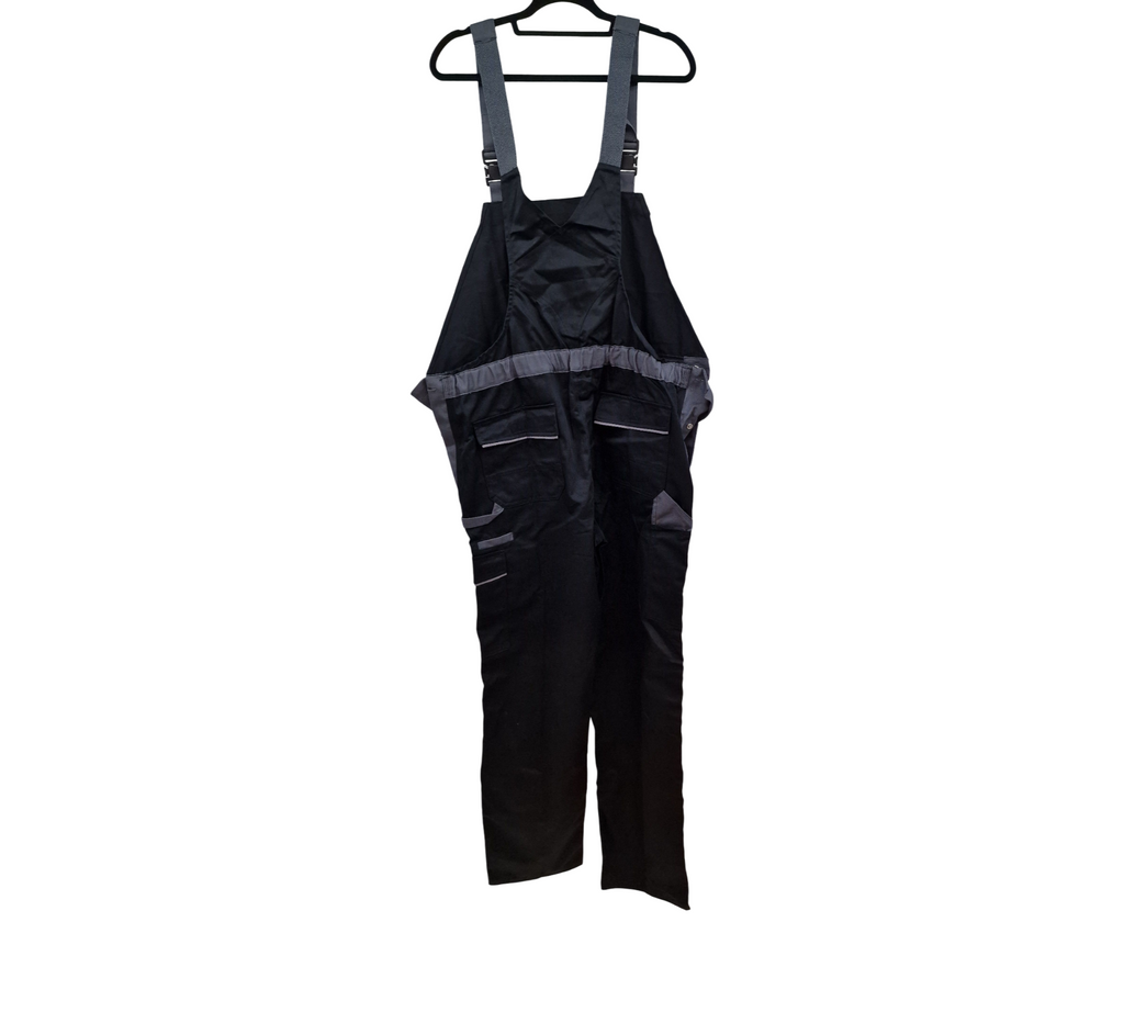 Planam Highline 2712 Men's Bib and Brace Overalls in Slate Black Zinc, Size 58