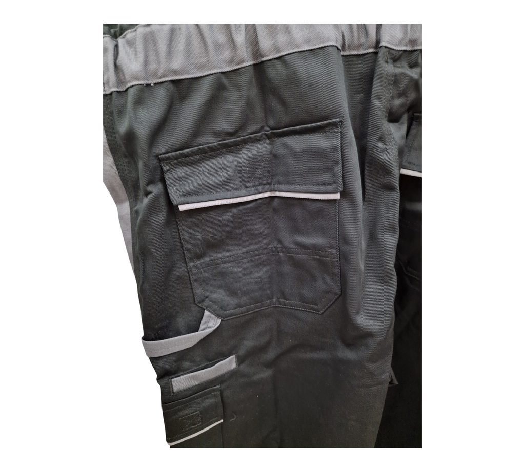 Planam Highline 2712 Men's Bib and Brace Overalls in Slate Black Zinc, Size 58