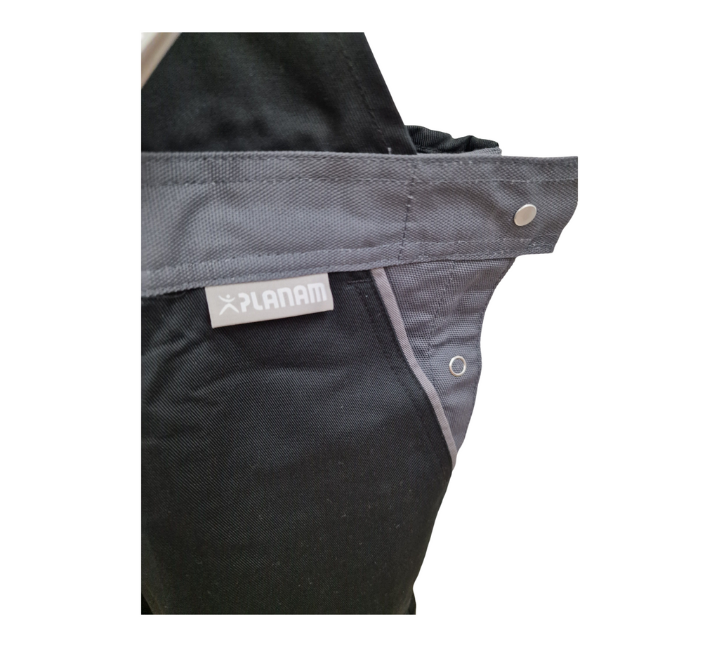 Planam 2719054 Highline Damen-Latzhose, Schwarz/Schiefer/Zink, Größe 54