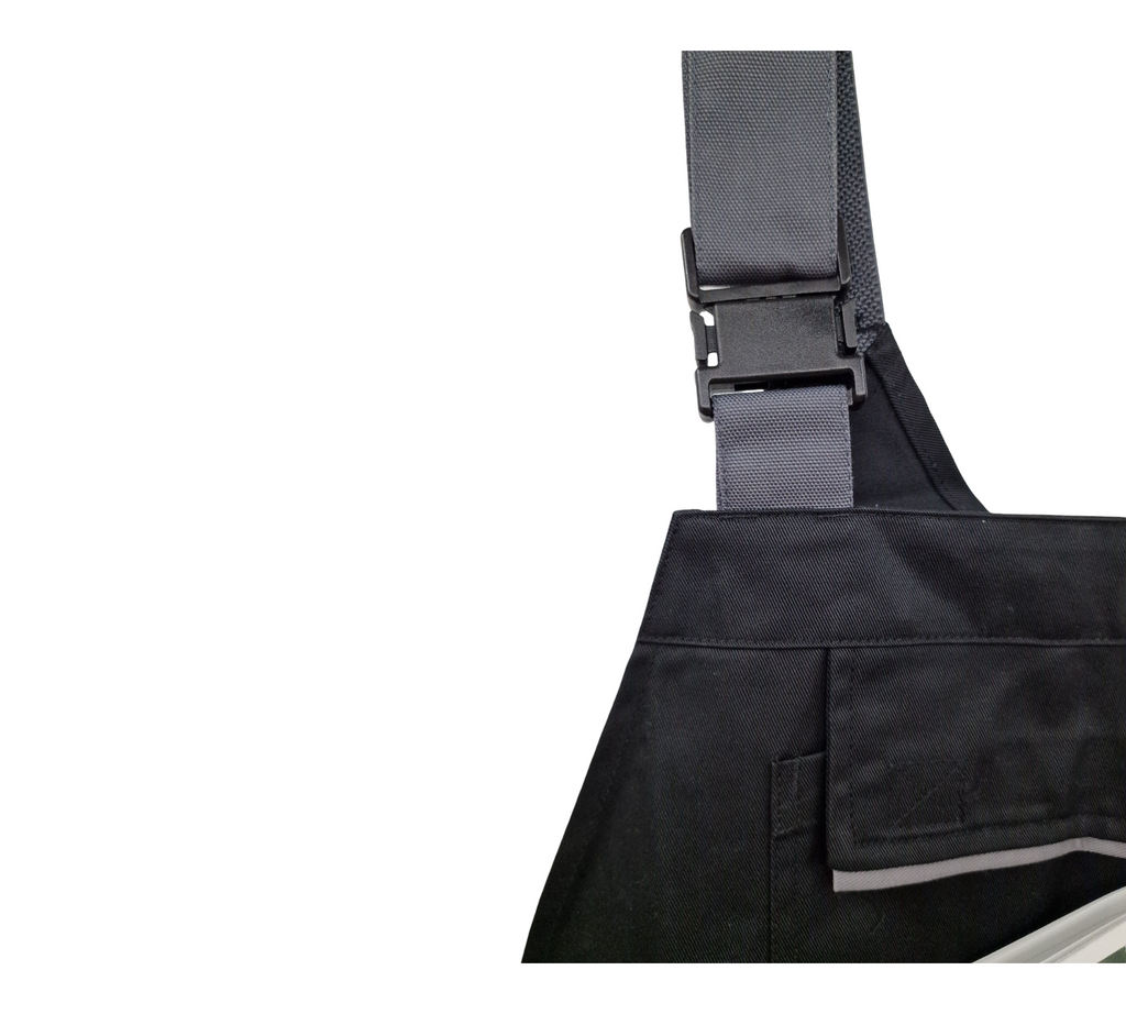 Planam 2719054 Highline Damen-Latzhose, Schwarz/Schiefer/Zink, Größe 54