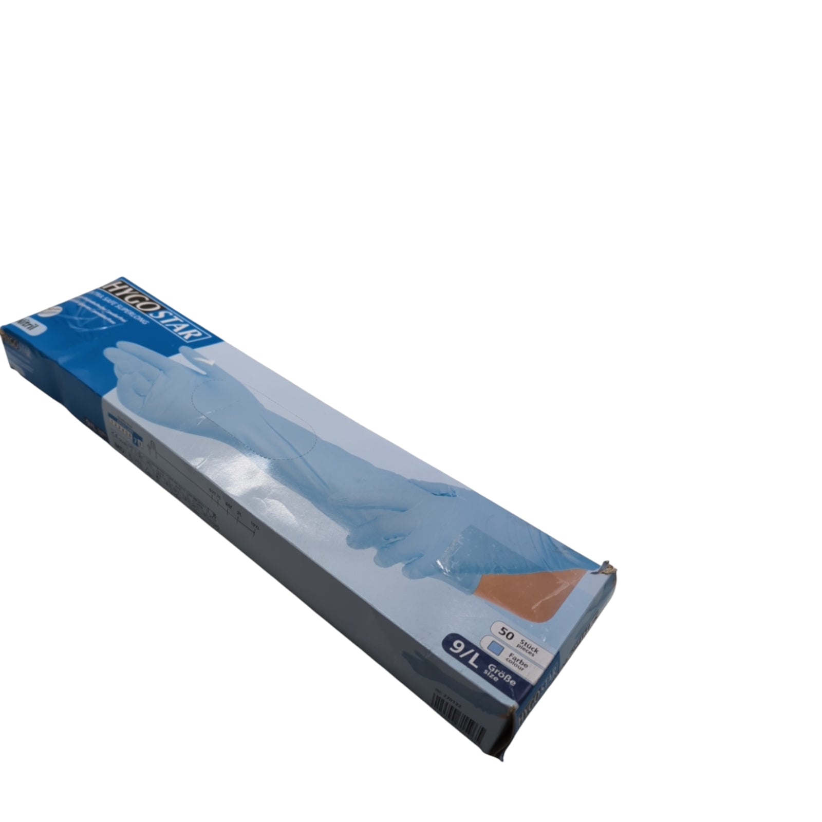 FRANZ MENSCH Hygostar Superlong Nitrilhandschuhe  50 cm 50 Stück Größe 9/L blau
