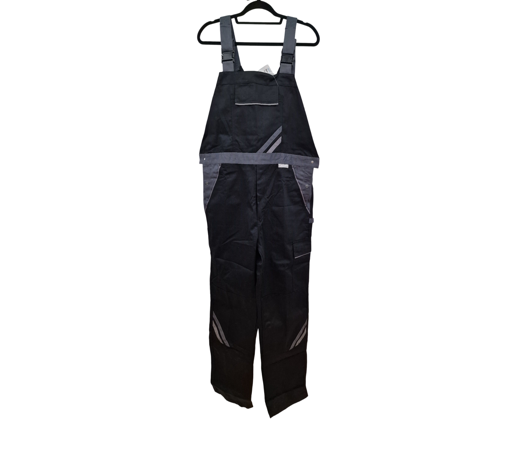 Planam Highline 2712 Men's Bib and Brace Overalls in Slate Black Zinc, Size 56