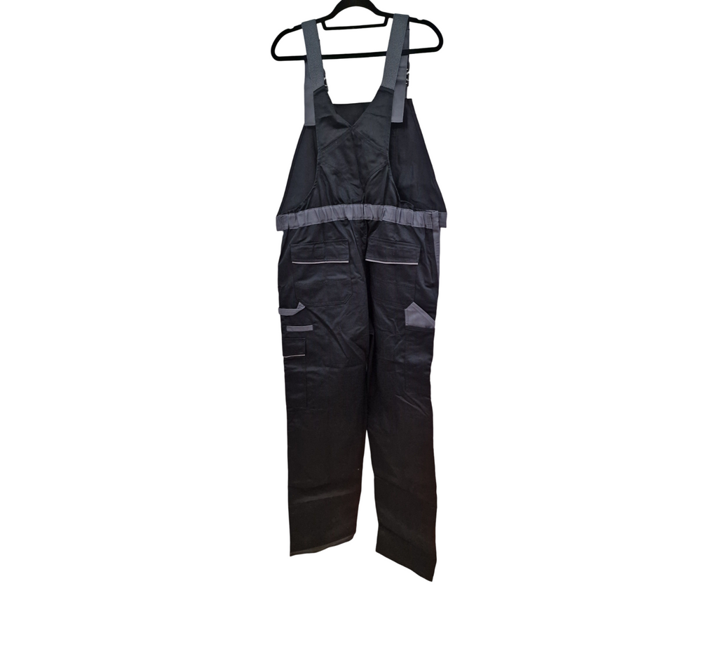 Planam Highline 2712 Men's Bib and Brace Overalls in Slate Black Zinc, Size 56