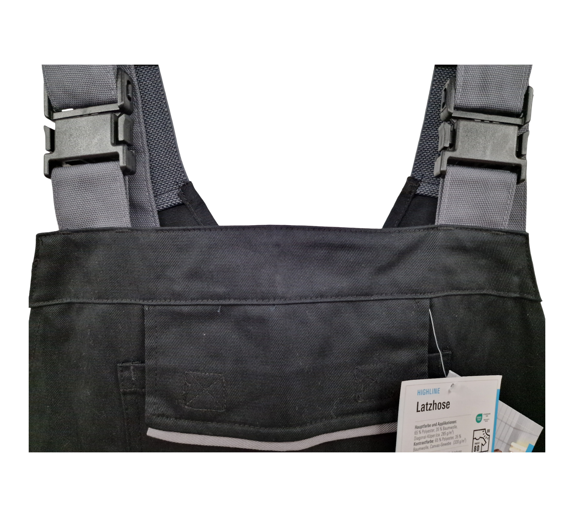 Planam Highline 2712 Men's Bib and Brace Overalls in Slate Black Zinc, Size 56