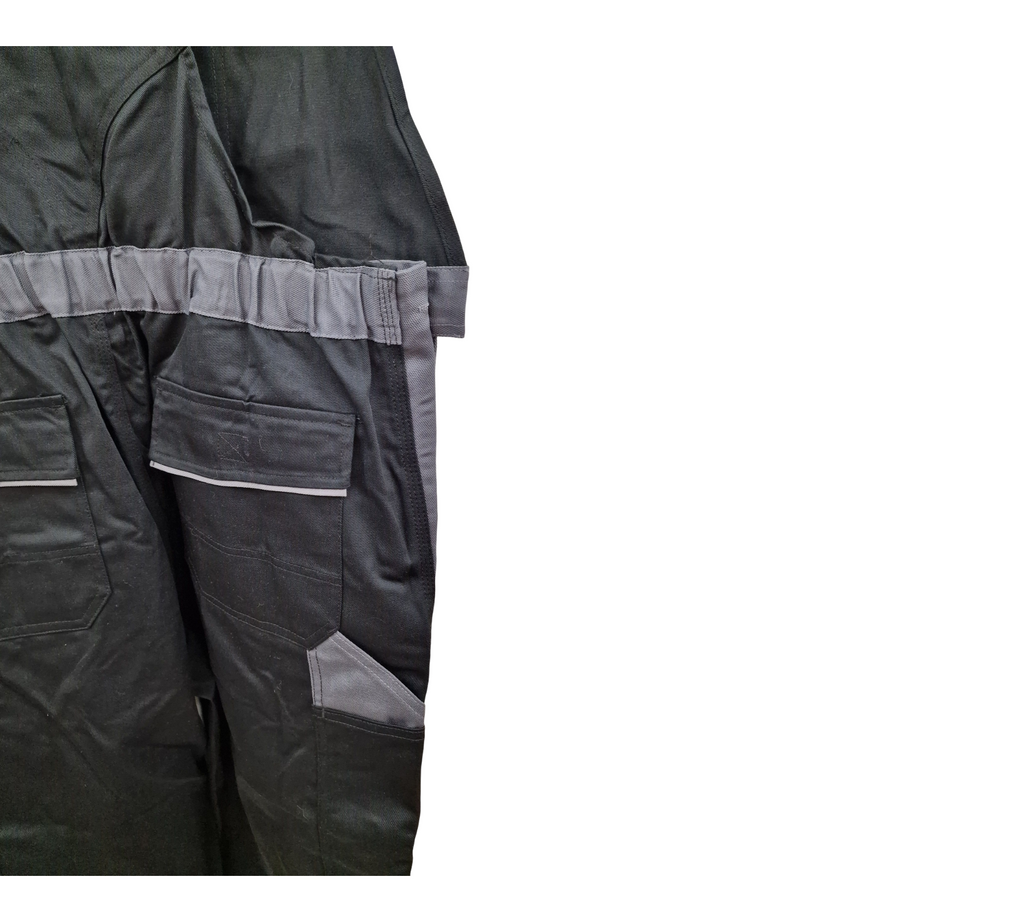 Planam Highline 2712 Men's Bib and Brace Overalls in Slate Black Zinc, Size 56