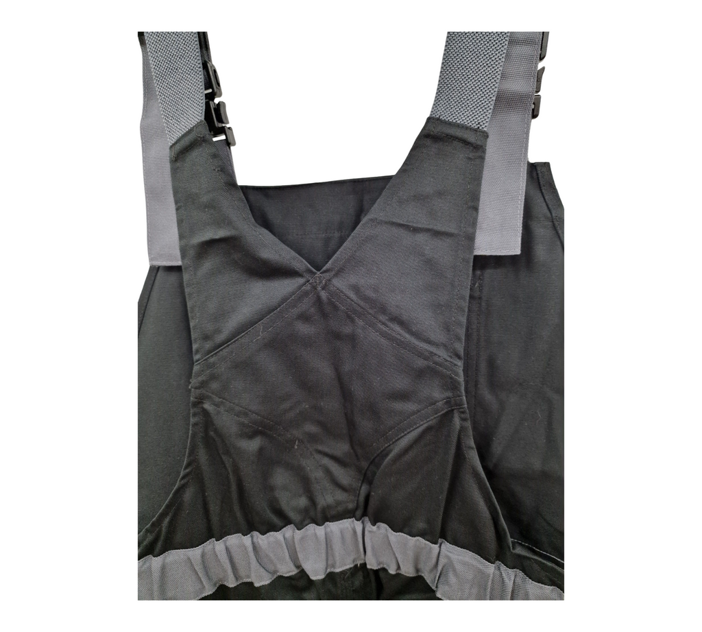 Planam Highline 2712 Men's Bib and Brace Overalls in Slate Black Zinc, Size 56