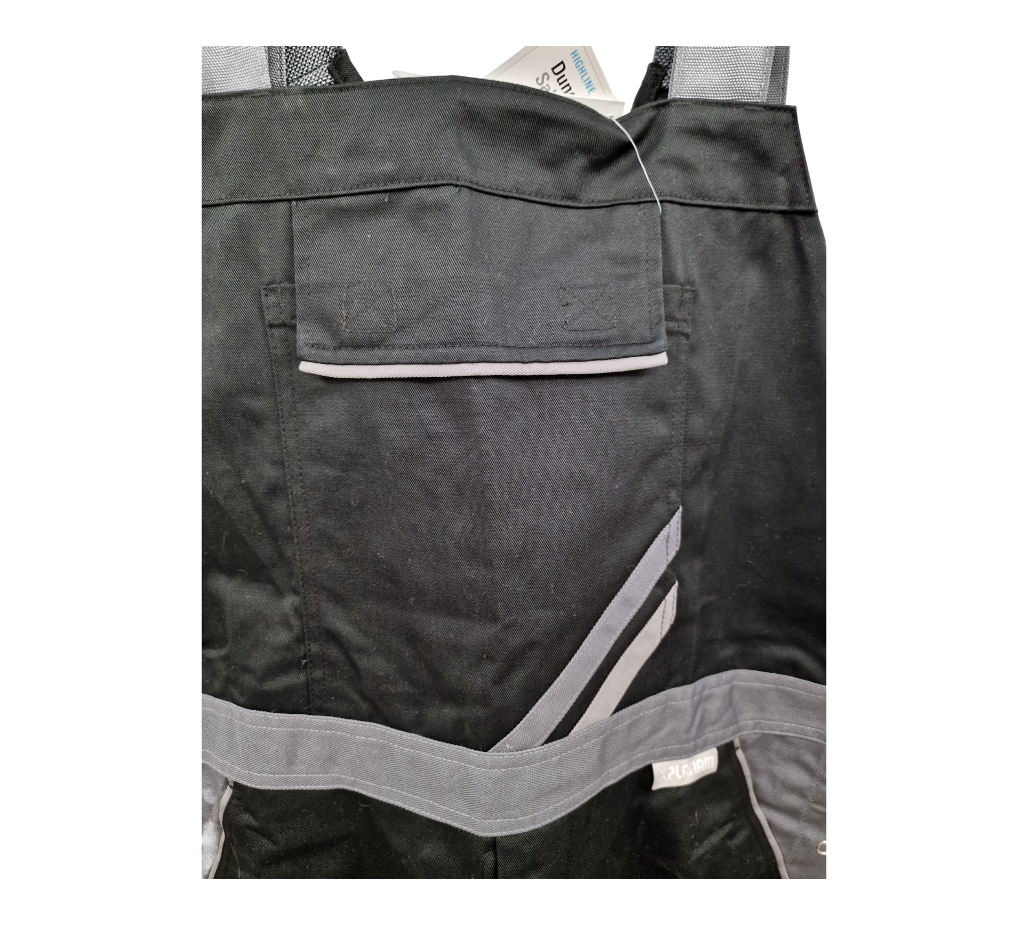 Planam Highline 2712 Men's Bib and Brace Overalls in Slate Black Zinc, Size 56