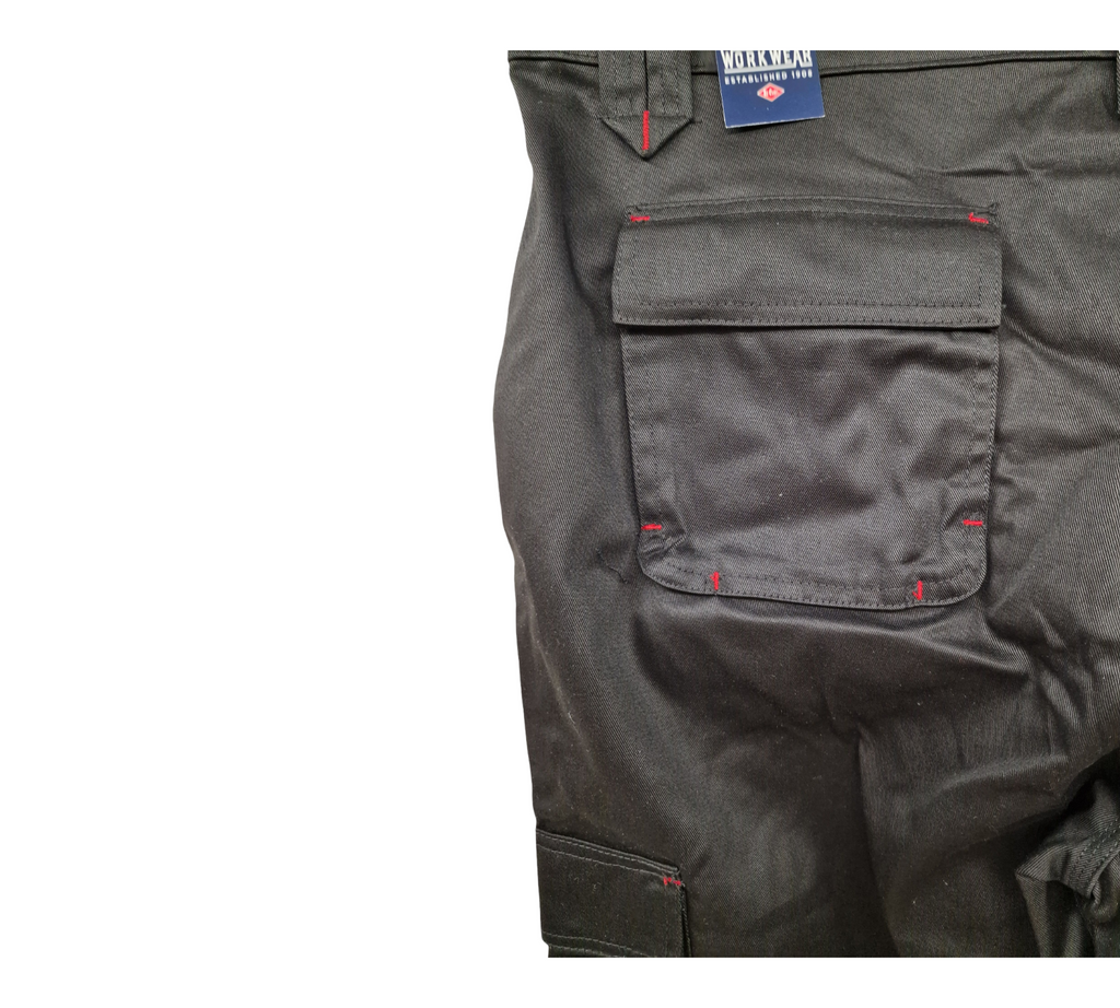 Lee Cooper LCPNT206 Herren Cargo-Arbeitshose Kniepolstertaschen 42W/32L