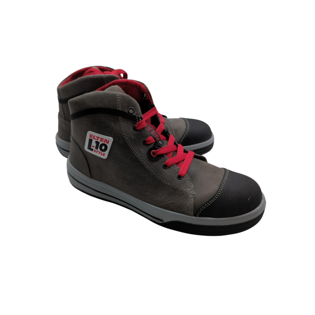 ELTEN Vintage Pirate Mid ESD S3 Sicherheitsstiefel Unisex Gr. 44 Grau/Schwarz