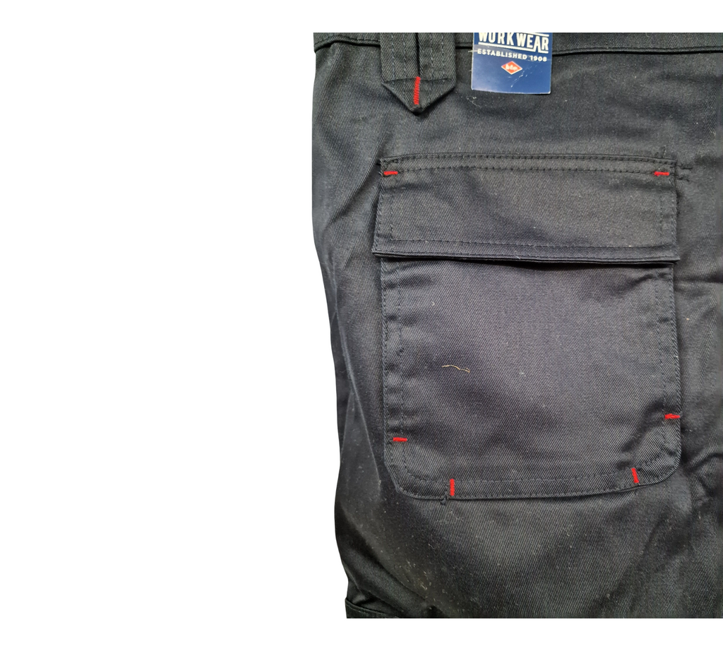 Lee Cooper LCPNT206 Herren Cargo-Arbeitshose Kniepolstertaschen 42W/29L Marine