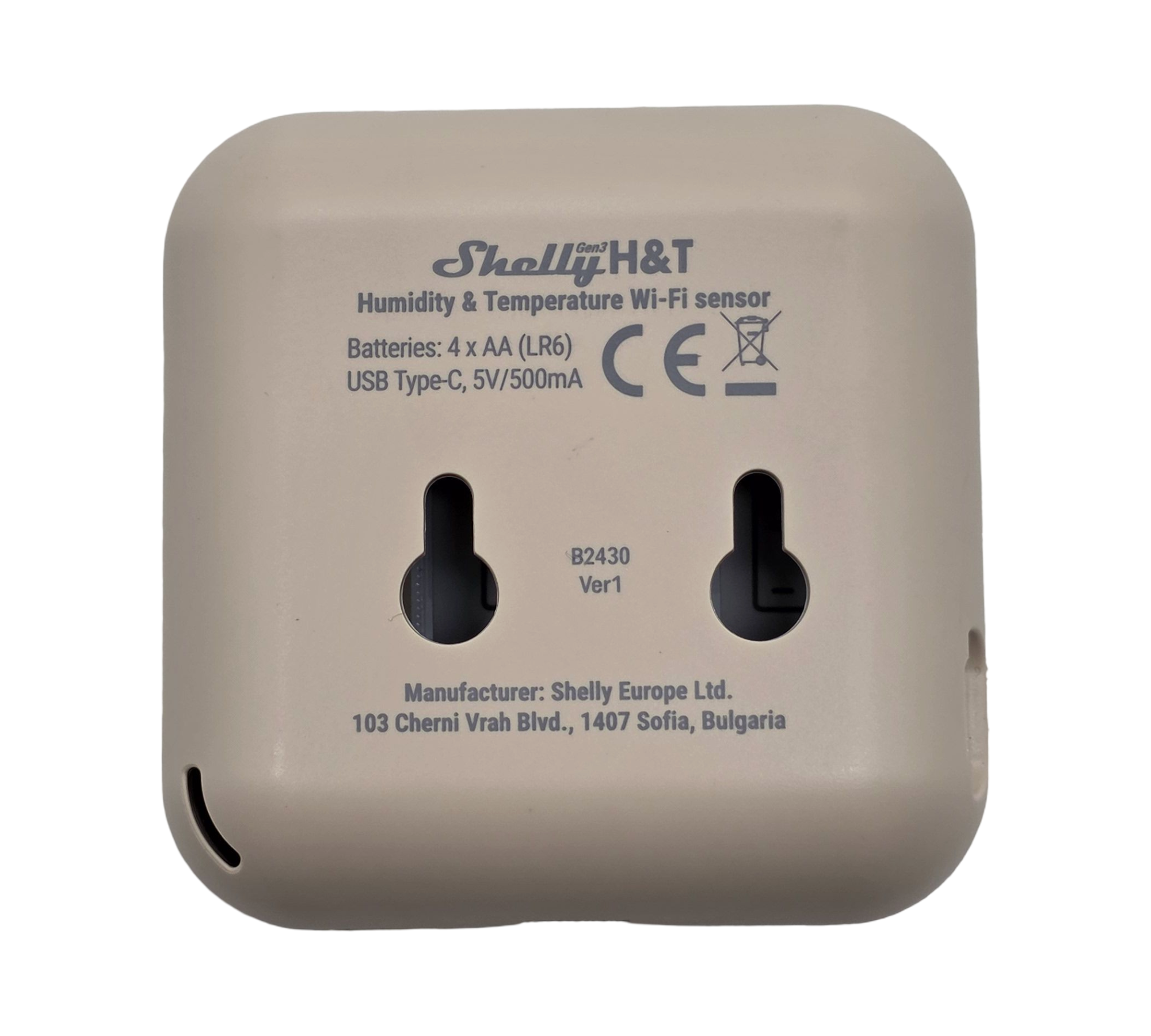 Shelly H&T Gen3 Temperatur Feuchtigkeit Sensor Mokka