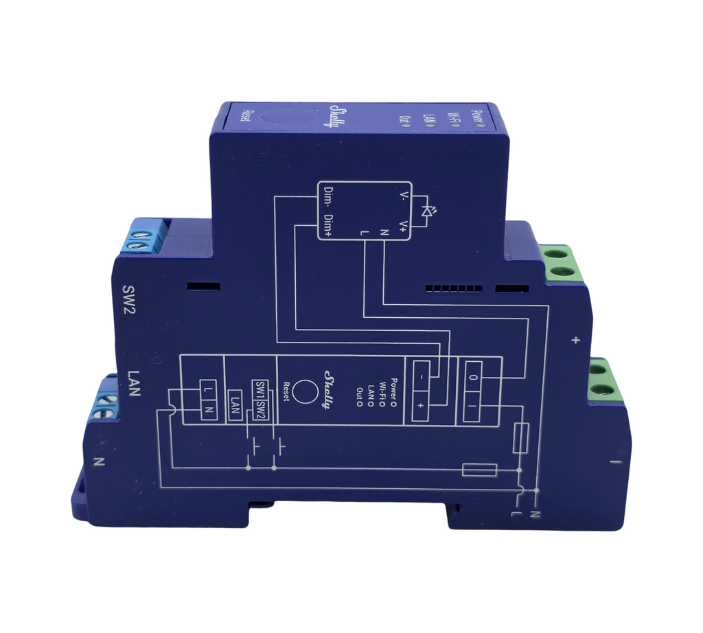 Shelly Pro Dimmer Dimm-Controller 0/1-10V PM WLAN LAN DIN-Schiene