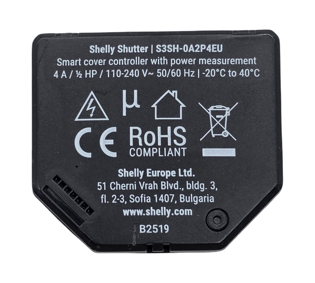 Shelly Shutter Smart Relay Wi-Fi Roller Shutter 2 Channel 4A