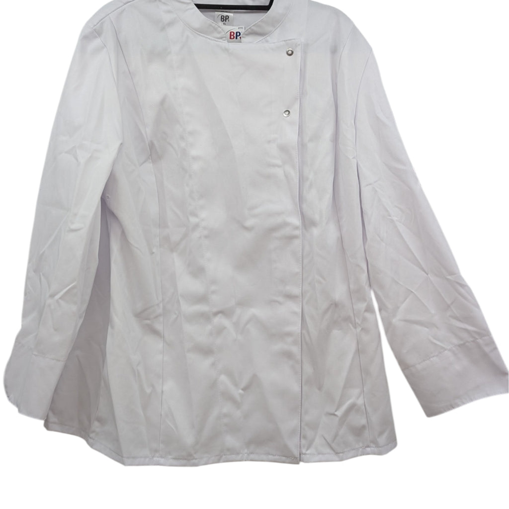 BP Gourmet 1544 Women's Long-Sleeve Chef Jacket Standard Fit XL White