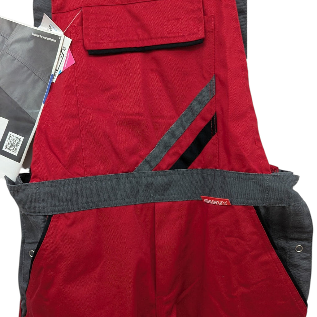 Planam Highline Latzhose Damen Arbeitshose Gr. 38 Rot Schiefer Schwarz