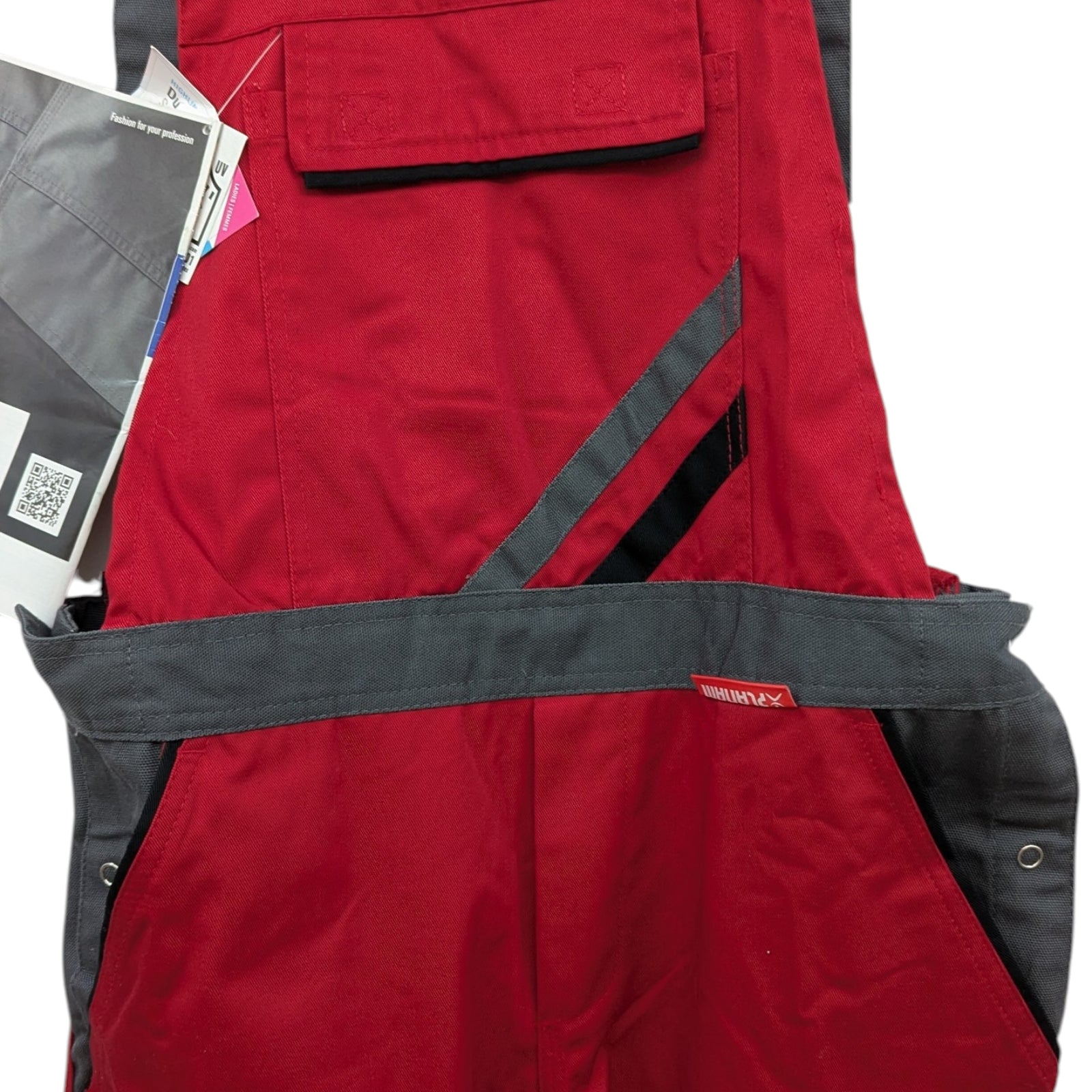 Planam Highline Latzhose Damen Arbeitshose Gr. 38 Rot Schiefer Schwarz