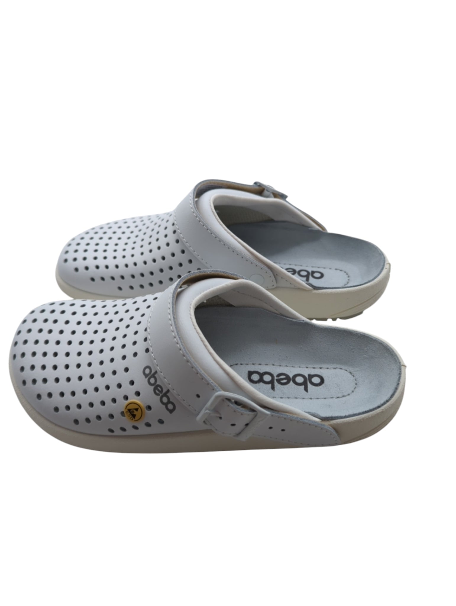 ABEBA 5300 ESD Clogs Arbeitsschuhe Pantoletten Gr. 40 Weiß